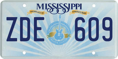 MS license plate ZDE609