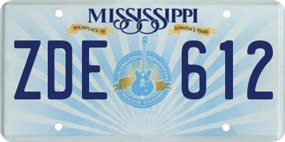 MS license plate ZDE612