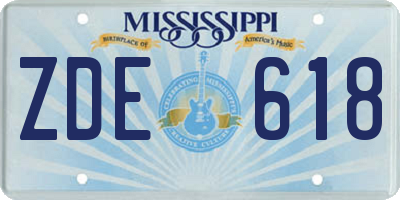 MS license plate ZDE618