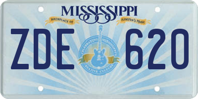 MS license plate ZDE620