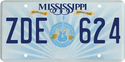 MS license plate ZDE624