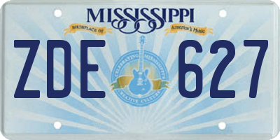 MS license plate ZDE627