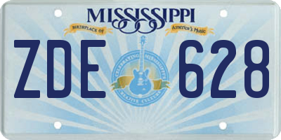 MS license plate ZDE628
