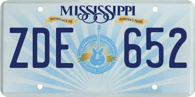 MS license plate ZDE652