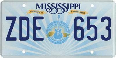 MS license plate ZDE653