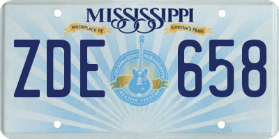 MS license plate ZDE658