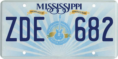 MS license plate ZDE682