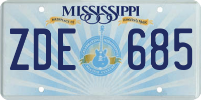 MS license plate ZDE685