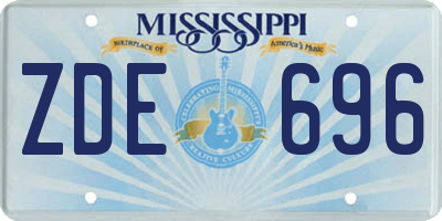 MS license plate ZDE696