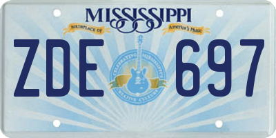 MS license plate ZDE697