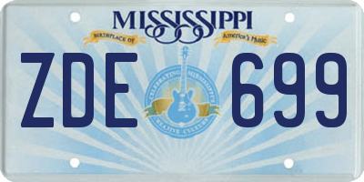 MS license plate ZDE699