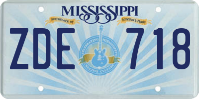 MS license plate ZDE718
