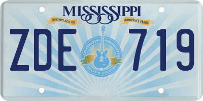 MS license plate ZDE719