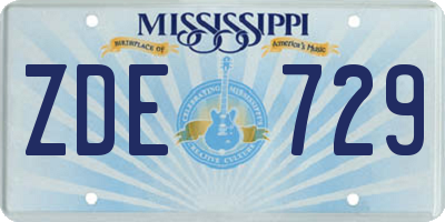 MS license plate ZDE729