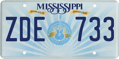 MS license plate ZDE733