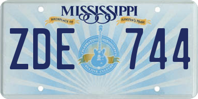 MS license plate ZDE744