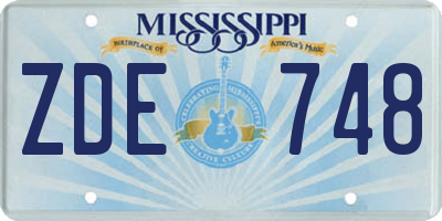 MS license plate ZDE748