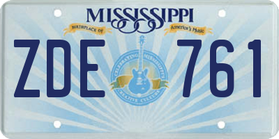 MS license plate ZDE761