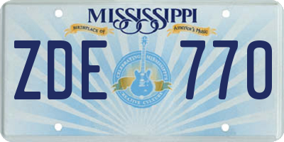 MS license plate ZDE770