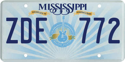 MS license plate ZDE772