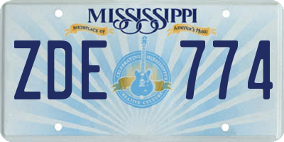 MS license plate ZDE774
