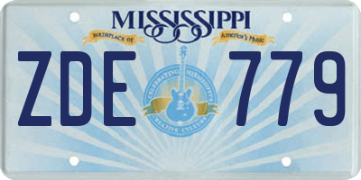 MS license plate ZDE779