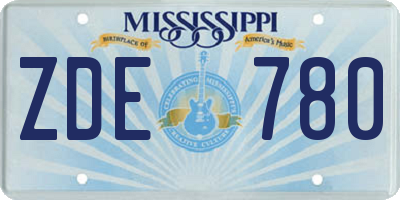 MS license plate ZDE780