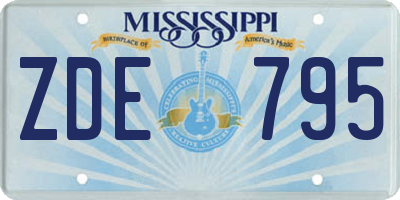 MS license plate ZDE795
