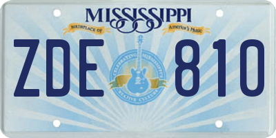 MS license plate ZDE810