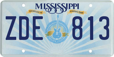 MS license plate ZDE813