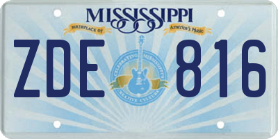 MS license plate ZDE816