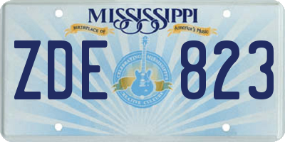 MS license plate ZDE823