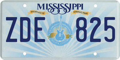 MS license plate ZDE825