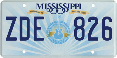 MS license plate ZDE826