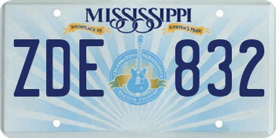 MS license plate ZDE832