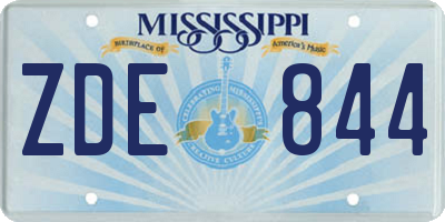 MS license plate ZDE844