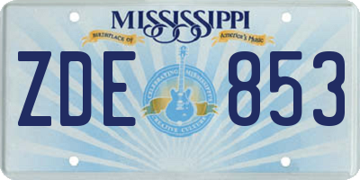 MS license plate ZDE853