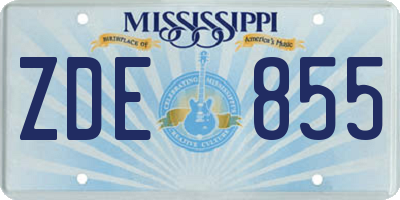MS license plate ZDE855
