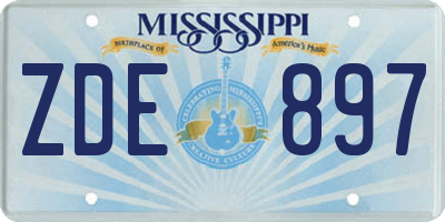 MS license plate ZDE897