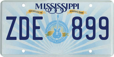 MS license plate ZDE899
