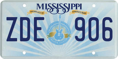 MS license plate ZDE906