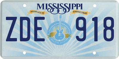 MS license plate ZDE918