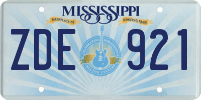 MS license plate ZDE921