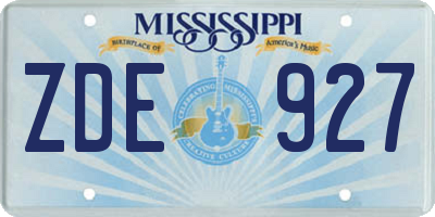 MS license plate ZDE927