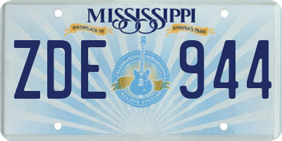 MS license plate ZDE944
