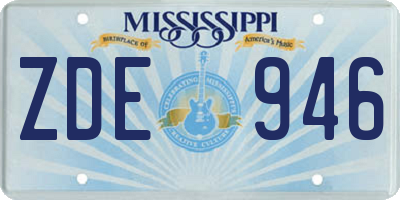 MS license plate ZDE946