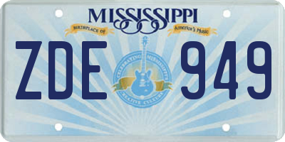 MS license plate ZDE949