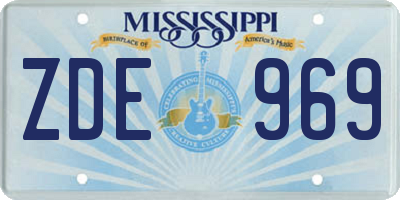 MS license plate ZDE969
