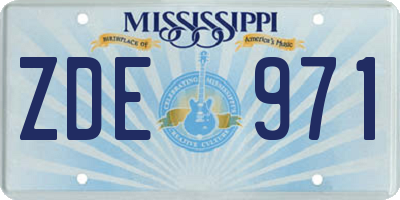 MS license plate ZDE971