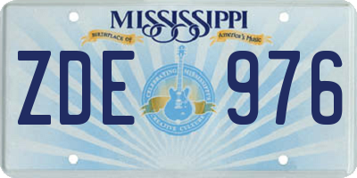 MS license plate ZDE976